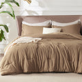 Bedsure Queen Comforter Set - Brown Comforter Queen Size, Soft Bedding For All Seasons, Cationic Dyed Bedding Set, 3 Pieces, 1 C