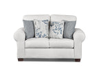 American Furniture Classics Pembroke Loveseat with Four Throw Pillows Sofas, Soft Washed Cream Tweed
