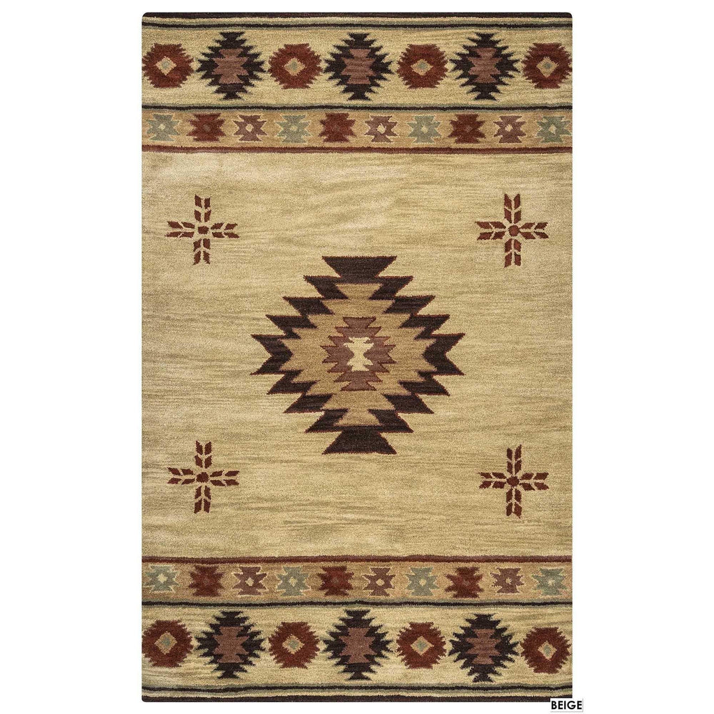 Rizzy Home Alora Decor Ryder 8' X 10' Tribal Khaki/Brown/Burgundy/Sage Hand-Tufted Area Rug