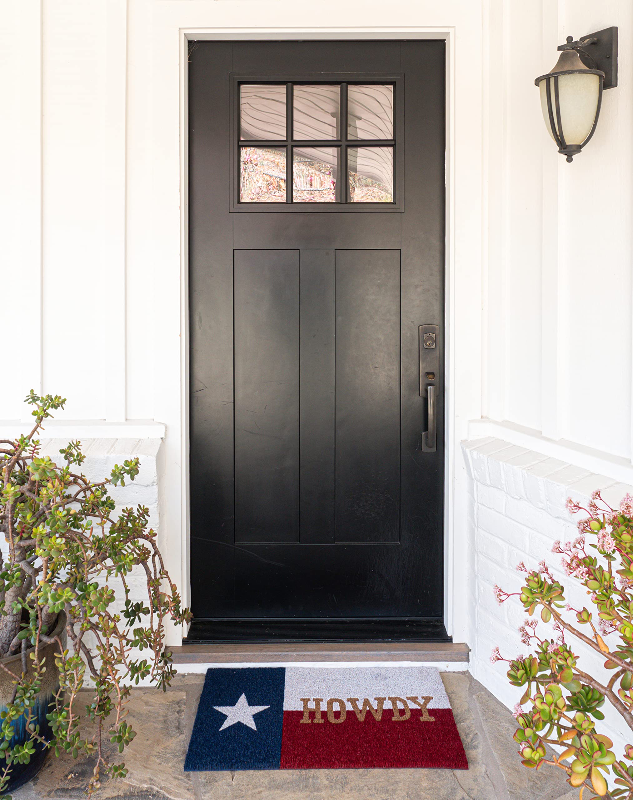 Kaf Home Howdy Texas Coir Doormat With Heavy-Duty, Weather Resistant, Non-Slip Pvc Backing | 17 By 30 Inches, 0.6 Inch Pile Heig