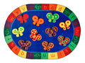 Carpets for Kids 3503 KIDSoft 123 ABC Butterfly Fun Classroom Counting Rug 3ft 10ft x 5ft 5ft Oval Blue