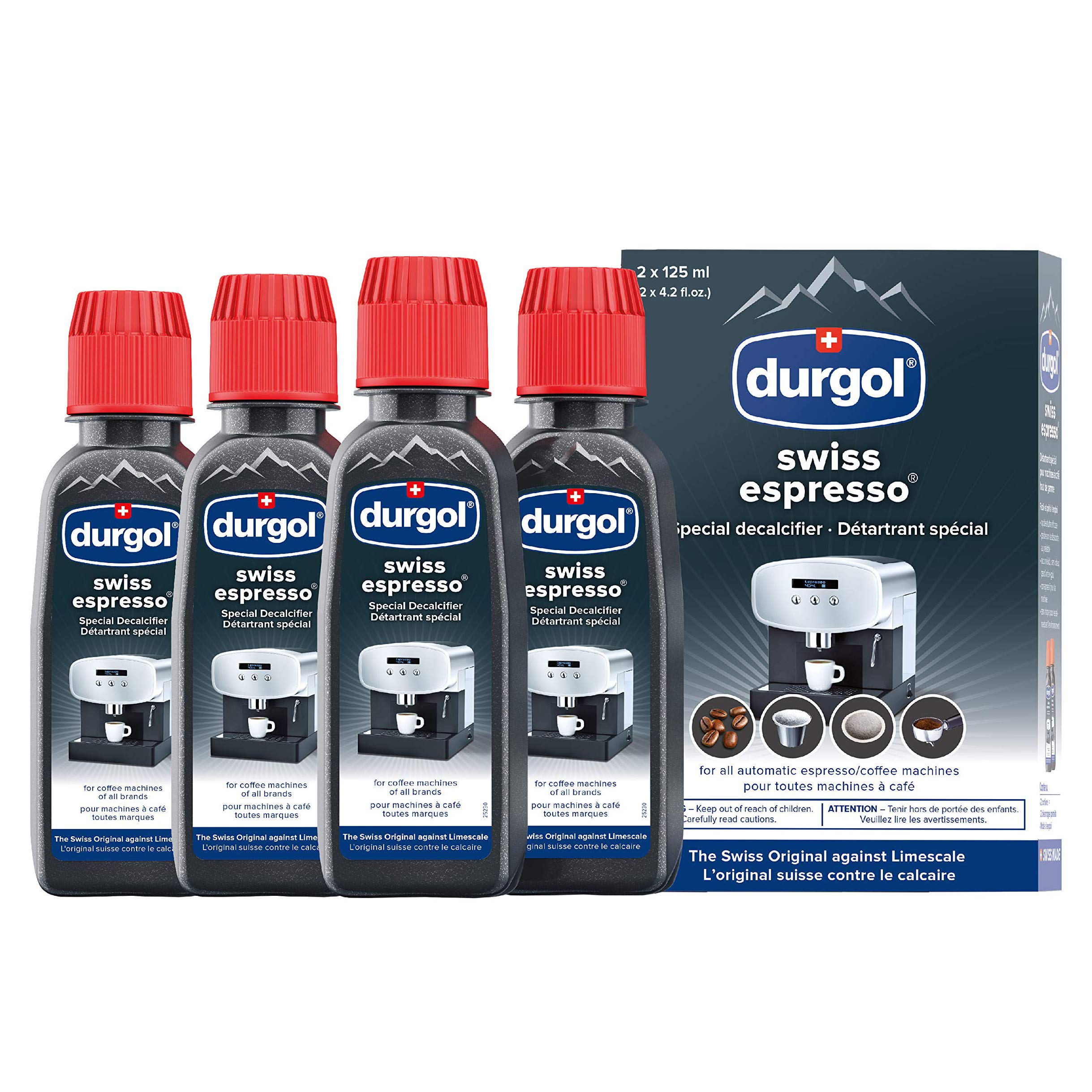 Durgol Swiss Espresso, Descaler and Decalcifier for All Brands of Espresso Machines and Coffee Makers, 4.2 Fluid Ounces (Pack of