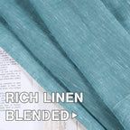 H.Versailtex Privacy Protection Home Fashion Natural Linen Rich Quality Curtain Sheers Multi Size 52X72 - Inch/Nickel Grommet Top Linen Curtain Panels Indoor Curtains (Set Of 2, Turquoise)