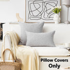 Home Brilliant 2 Pack Burlap Linen Cushion Covers Throw Pillowcases For Sofa, 22 X 22 Inches, Light Grey