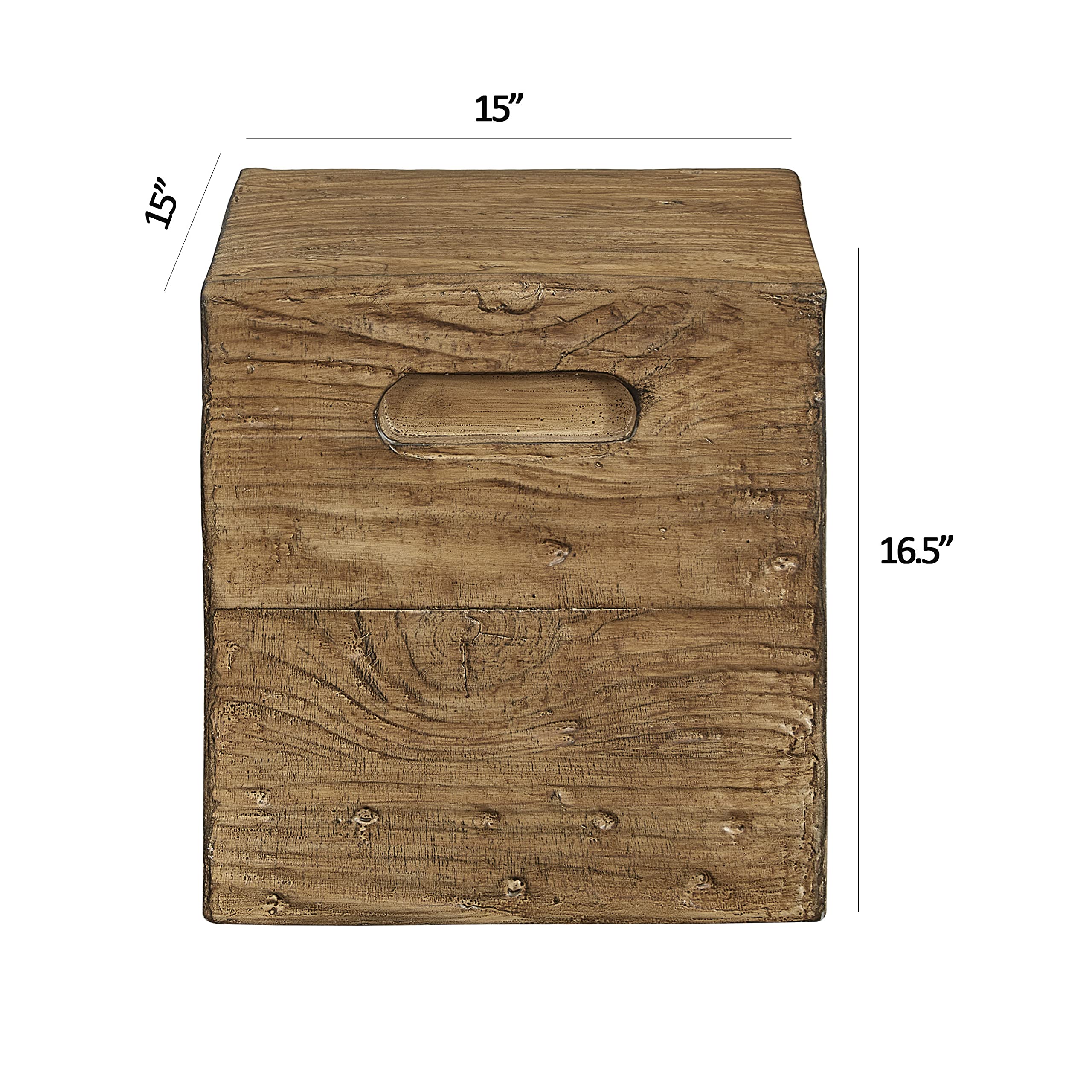 Ball & Cast Concrete Stool End Table, Light Brown