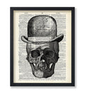 Poster Master Dictionary Art Poster - Skull in Top Hat Print - Skeleton Art - Top Hat Art - Gift for Men, Women - Gothic Wall De