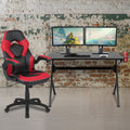Flash Furniture Optis Black Gaming Desk and Red/Black Racing Chair Set with Cup Holder, Headphone Hook & 2 Wire Management Holes