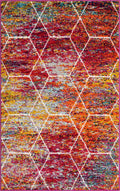 Unique Loom Trellis Frieze Collection Area Rug - Geometric (3 3 x 5 3, Multi/ Ivory)