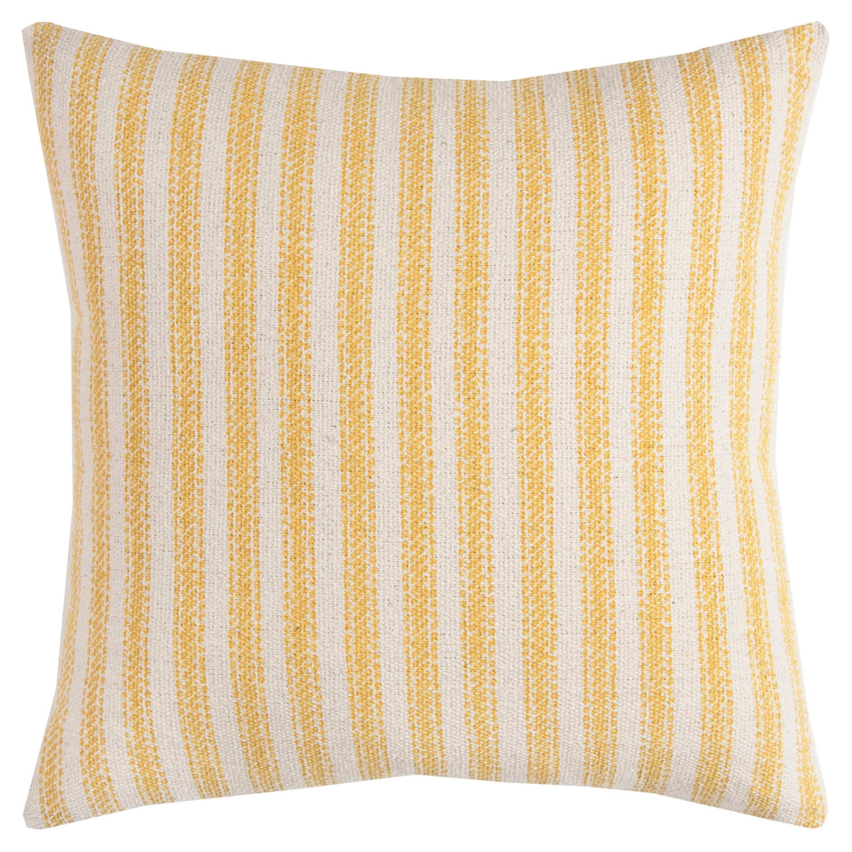 Rizzy Home 20&quot;X20&quot; Yellow Ticking Striped Poly Filled Pillow