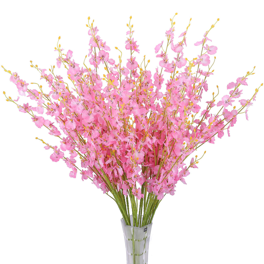 BOMAROLAN Artificial Dancing Lady Orchid Silk Faux Flowers Fake Butterfly Orchids 10 Pcs Real Touch for Wedding Home Office Part