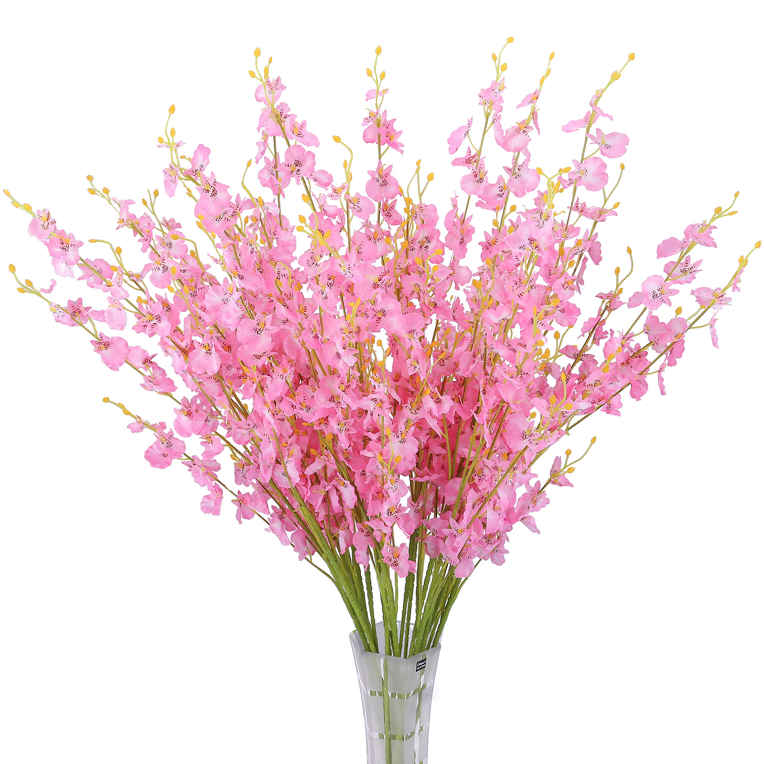BOMAROLAN Artificial Dancing Lady Orchid Silk Faux Flowers Fake Butterfly Orchids 10 Pcs Real Touch for Wedding Home Office Part