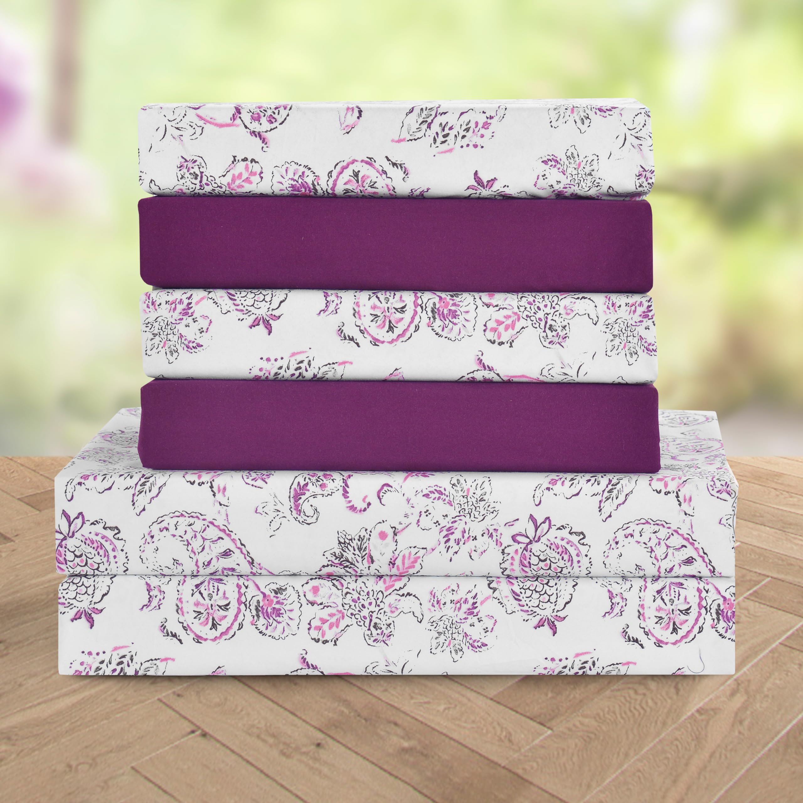 Elegant Comfort Luxury Soft Bed Sheets Paisley Pattern - 1500 Premium Hotel Quality Microfiber Softness Wrinkle And Fade Resistant (6-Piece) Bedding Set, Full, Paisley Purple