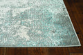 HomeRoots 3'X5' Silver Blue Machine Woven Abstract Smudge Indoor Area Rug