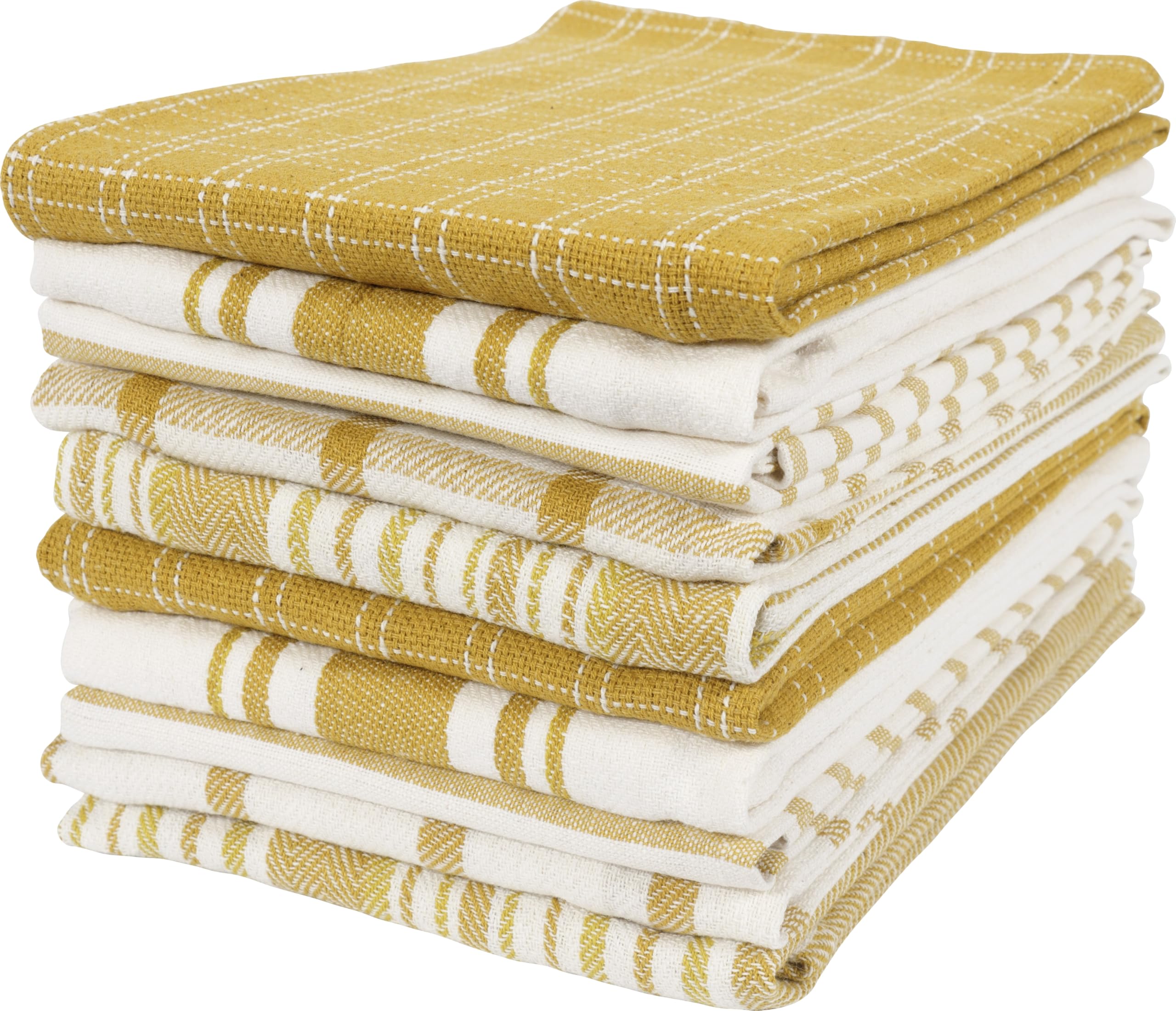 KAF Home Assorted Flat Kitchen Towels | 100% Cotton - 18 x 28 inches | Ultra Absorbent Soft Kitchen Tea Towels | Perfect for Coo