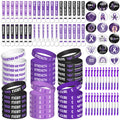 WATINC Ribbons Awareness Accessories Kits - 144PCS Purple Ribbon Week Awareness Set 36 Silicone Bracelets 36 Rubber Keychains 36