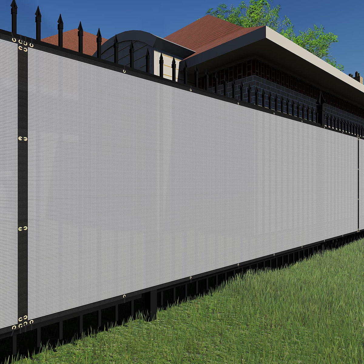 Tang Sunshades Depot Privacy Fence Screen Light Gray 5'X49'10' Heavy Duty Commercial Windscreen Residential Fence Netting Fence