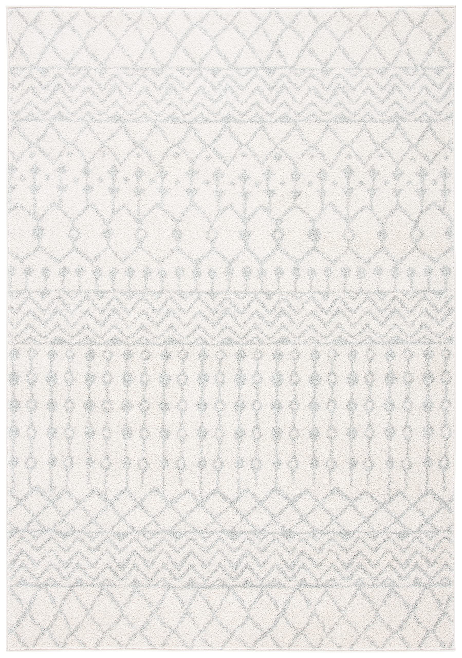 SAFAVIEH Tulum Collection Accent Rug - 2 x 3, Ivory & Light Grey, Moroccan Boho Distressed Design, Non-Shedding & Easy Care, I