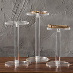 Mygift Acrylic Display Riser, Set Of 3 Clear Round Acrylic Jewelry/Watch Display Pedestal Riser Stands