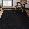 CAMILSON Easy Jute Rug 4x6, Indoor Outdoor Dark Gray Black Farmhouse Area Rugs for Living Room Patio and Kitchen Rug, Solid Boho