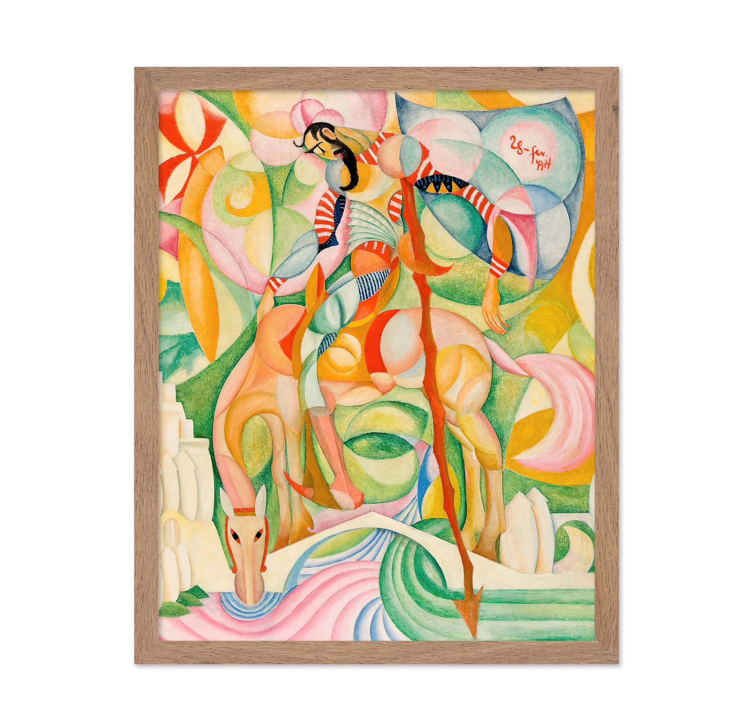 Poster Master Vintage Abstract Poster - Retro Cubism Print - Gift for Artist, Friend - Don Quixote, Colorful Shapes, Figures, Ho