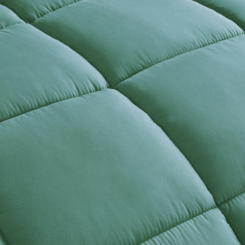 Chezmoi Collection Granite Green Down Alternative Comforter King - 3-Piece Lightweight Comforter Set - All Seasons Microfiber Co
