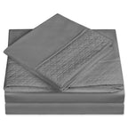 Elegant Comfort Luxury Best, Soft Coziest 4-Piece Bed Sheet Set! 1500 Premier Hotel Quality | Quilted Design On Flat Sheet And P
