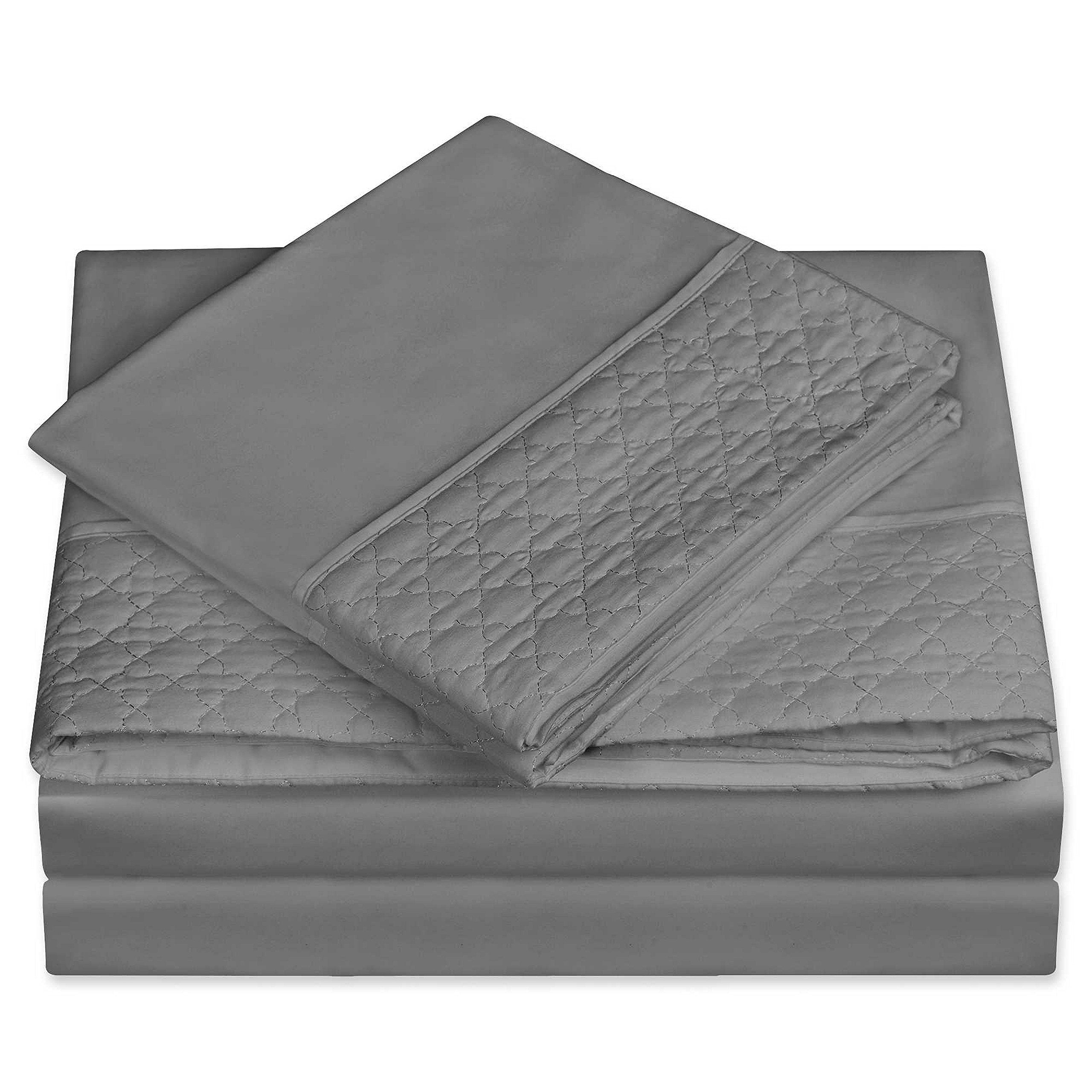 Elegant Comfort Luxury Best, Soft Coziest 4-Piece Bed Sheet Set! 1500 Premier Hotel Quality | Quilted Design On Flat Sheet And P