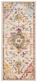 SAFAVIEH Crystal Collection Accent Rug - 22 x 5, Light Blue & Grey, Boho Chic Distressed Design, Non-Shedding & Easy Care, Ide