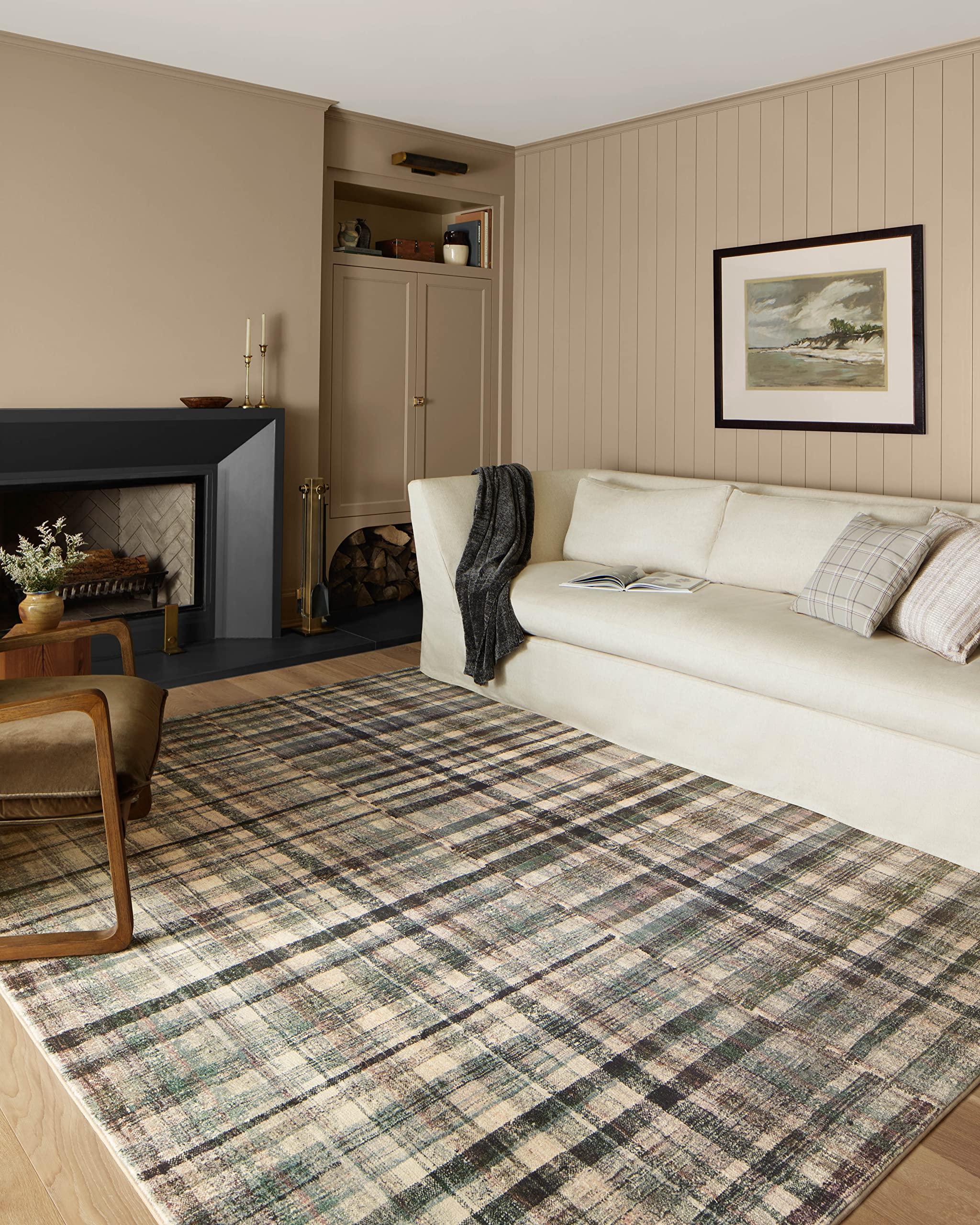 Loloi Chris Loves Julia x Humphrey Collection, Forest & Multi 7-3 x 9-3 Area Rug - Plaid Accent Rugs for Living Room, Bedroom,