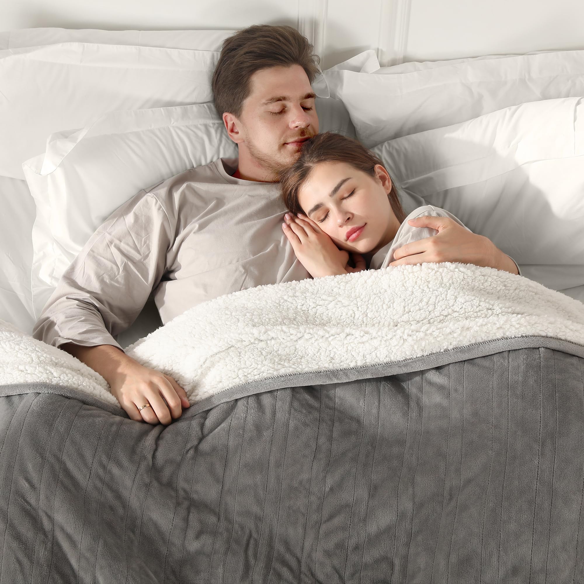 Heated Blanket Queen Size, 84''X90'' Queen Electric Blanket Dual Control With 5 Heating Levels & 10 Hours Auto Off, Electric Hea