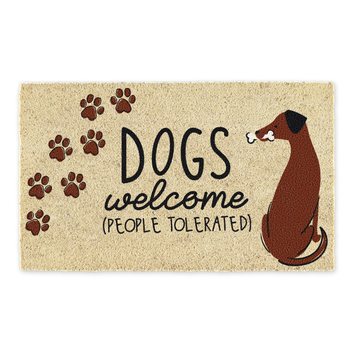 Dii Pet Print Collection Natural Coir Doormat, 17X29, Dogs Welcome