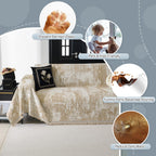Mysky Home Couch Cover For Dogs Washable Couch Sofa Protector For Loveseat Sofa With Cats Pets Friendly Chenille Khaki Abstract