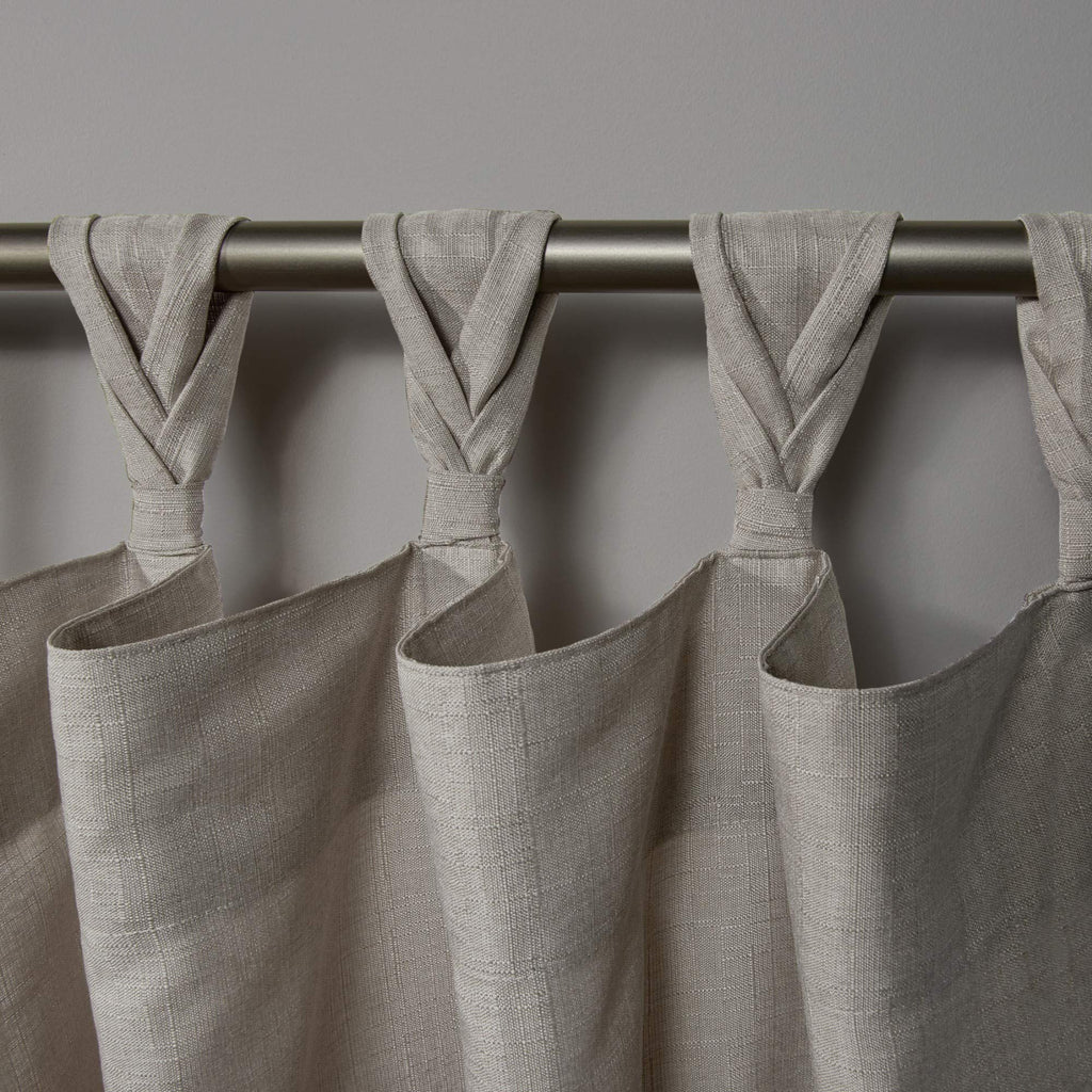 Exclusive Home Loha Linen Braided Tab Top Curtain Panel Pair, 54''X96'', Beige