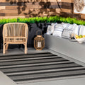 nuLOOM Robin Multi Stripe Indoor/Outdoor Accent Rug, 3x5, Grey
