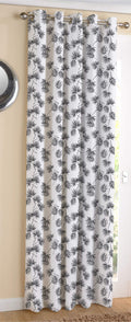 AIRWILL Cotton Neem Leaf Designed Blackout and Room Darkening 7ft Door Curtains Pack of 1 pc. (Printed  Black)