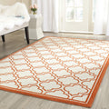 SAFAVIEH Amherst Collection Accent Rug - 3 x 5, Ivory & Orange, Moroccan Geometric Design, Non-Shedding & Easy Care, Ideal for