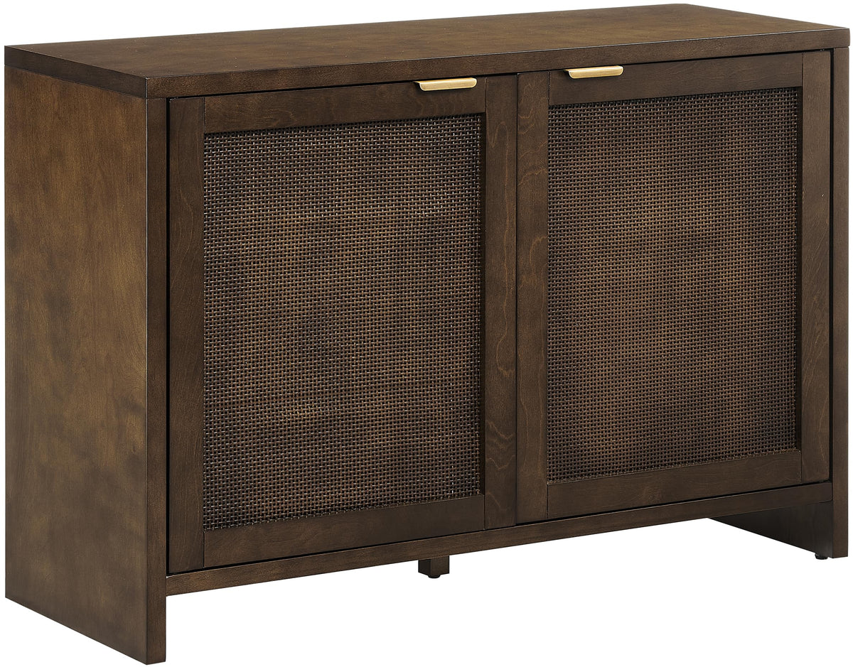 Crosley Furniture Kenji Media Console, Record Player Stand With Vinyl Storage, Modern Home Organizer, Dark Brown