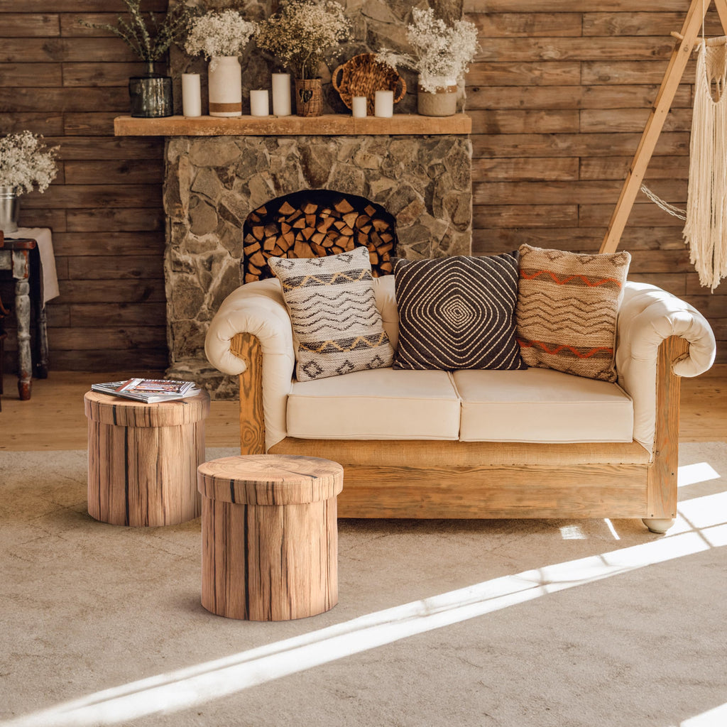 Sorbus Tree Stump Stool, Toy Storage Ottoman 15 Inch Fake Tree Stumps Log Stool Storage, Artificial Tree Trunk, Perfect Footstool Kids Toy Chest, Rustic Log Cabin Decor Bench, Pedestal, Side End Table