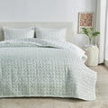 Full / Queen Size Eucalyptus Floral Quilt Bedding Set | 3-Piece Reversible Summer Bedding Sets & Collections | Lightweight Quilt