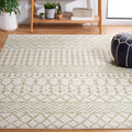 SAFAVIEH Tulum Collection Area Rug - 67 Square, Ivory & Sage, Moroccan Boho Distressed Design, Non-Shedding & Easy Care, Ideal 