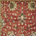 HomeRoots 9'X13' Sienna Orange Hand Tufted Traditional Floral Allover Indoor Area Rug