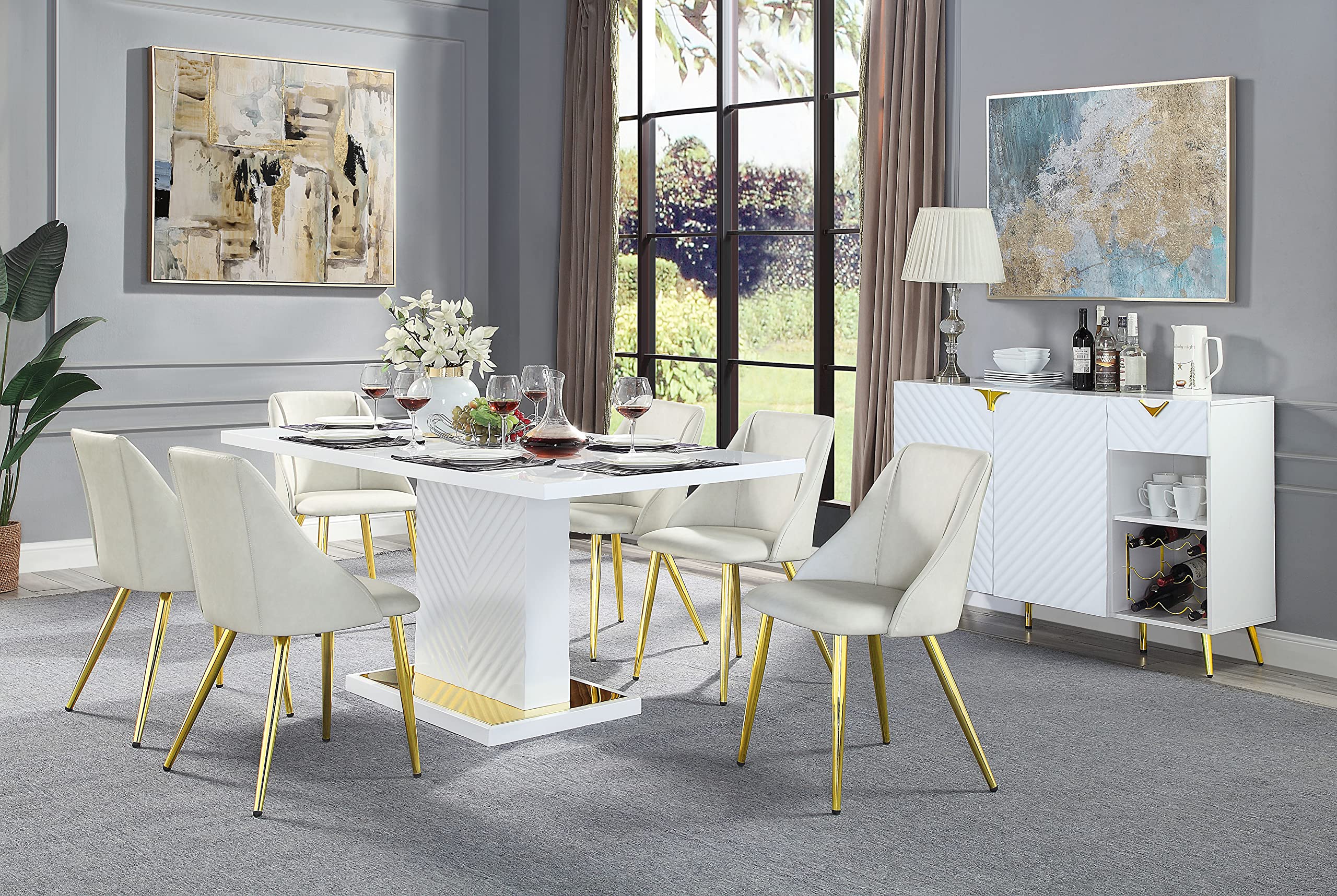 ACME Set of 2 Side Chair in White Finish