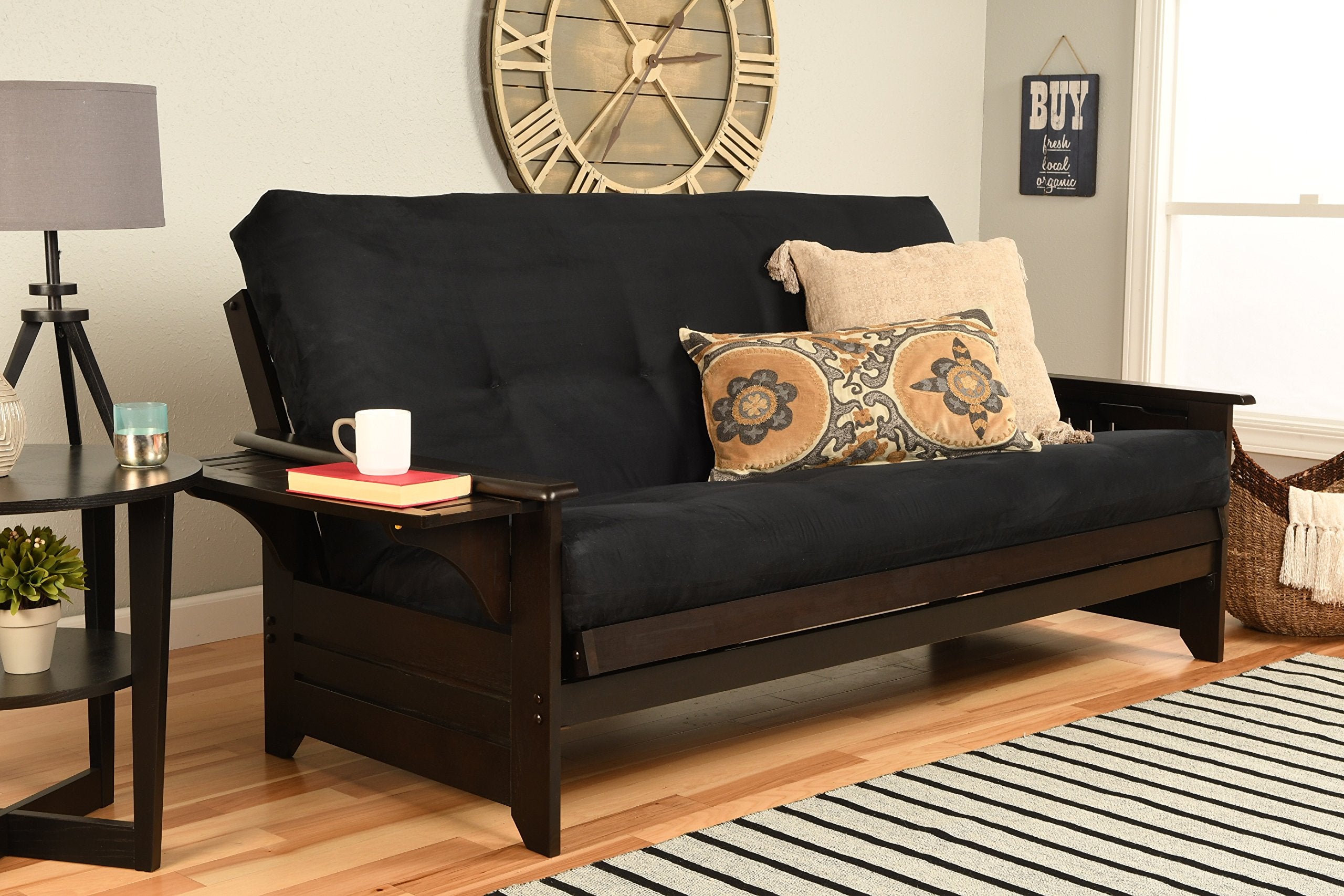Kodiak Furniture Phoenix Futon, Full, Suede Black
