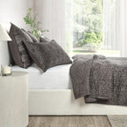 Kosas Home Dimitry 96x108 Rayon Velvet and Cotton Sateen King Quilt in Brown