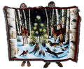 Pure Country Weavers Christmas Magic Blanket By Lynn Bywaters - Deer Fox Rabbits Birds Squirrel Gift Tapestry Throw Woven From C