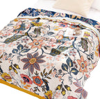 Scientific Sleep Boho Flower Farmhouse Retro Floral 100% Cotton Muslin Blanket Throw Cover For Bed Couch Sofa Cozy Soft Reversib