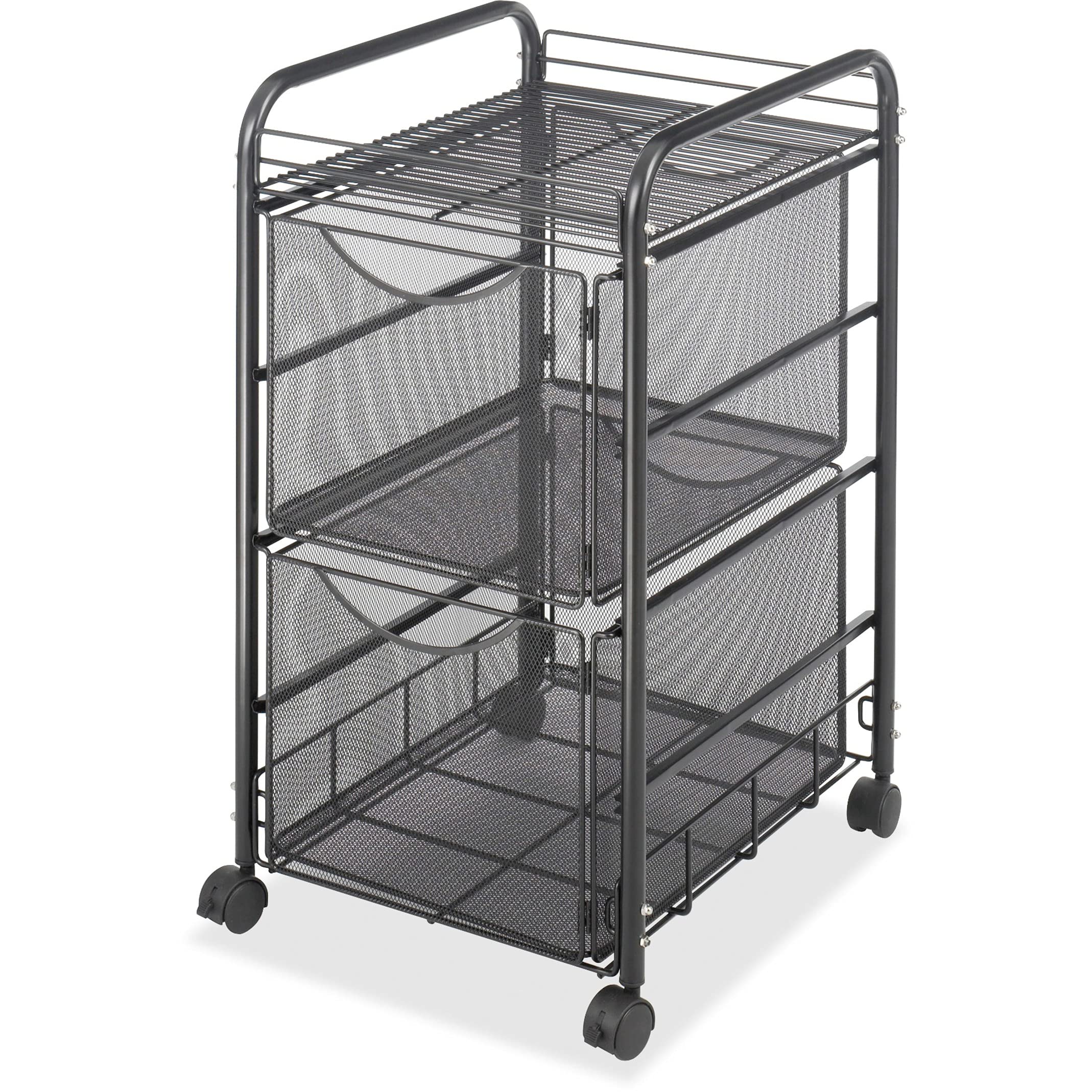 Safco Onyx Rolling File Cart with 2 File Drawers, Fits Letter-Size Hanging Folders, Durable Steel Construction