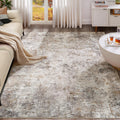 UERMEI 5x7 Area Rug Living Room Rugs - Washable Neutral Modern Abstract Soft Thin Large Rug Indoor Floor No Slip Rug Carpet for 