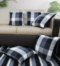 Airwill Cotton Dobby Black Themed Cushion Covers For Cushions & Pillows (Black & Grey, Pack Of 5)