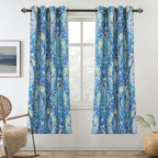 Driftaway Christmas Curtains For Bedroom 84 Inch Room Darkening Blackout Medallion Floral Peacock Pattern For Living Room Window